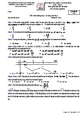 Đề kiểm tra chất lượng số 8 môn Toán Lớp 12 - Mã đề thi 132 - Trường THPT Quảng Xương 1 (Có đáp án)